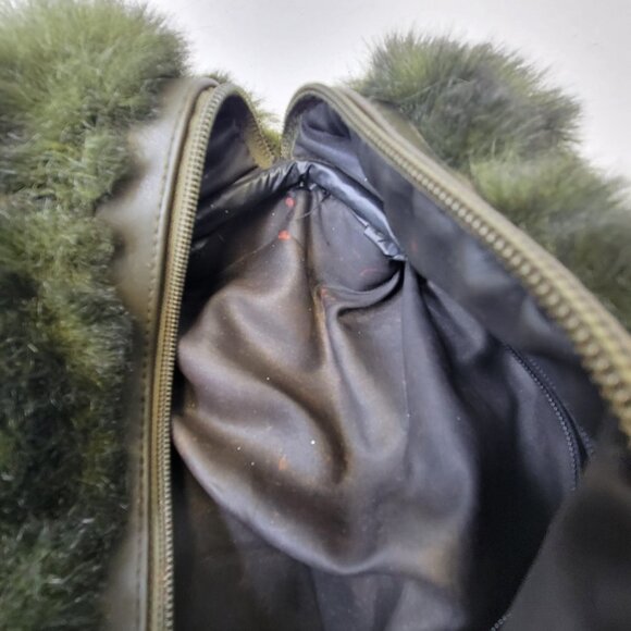 Green Fuzzy Faux Fur Rectangular Handbag - Picture 9 of 16